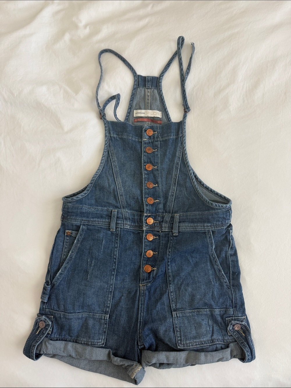 Anthropologie Pilcro Denim Short Overalls - Light Blue